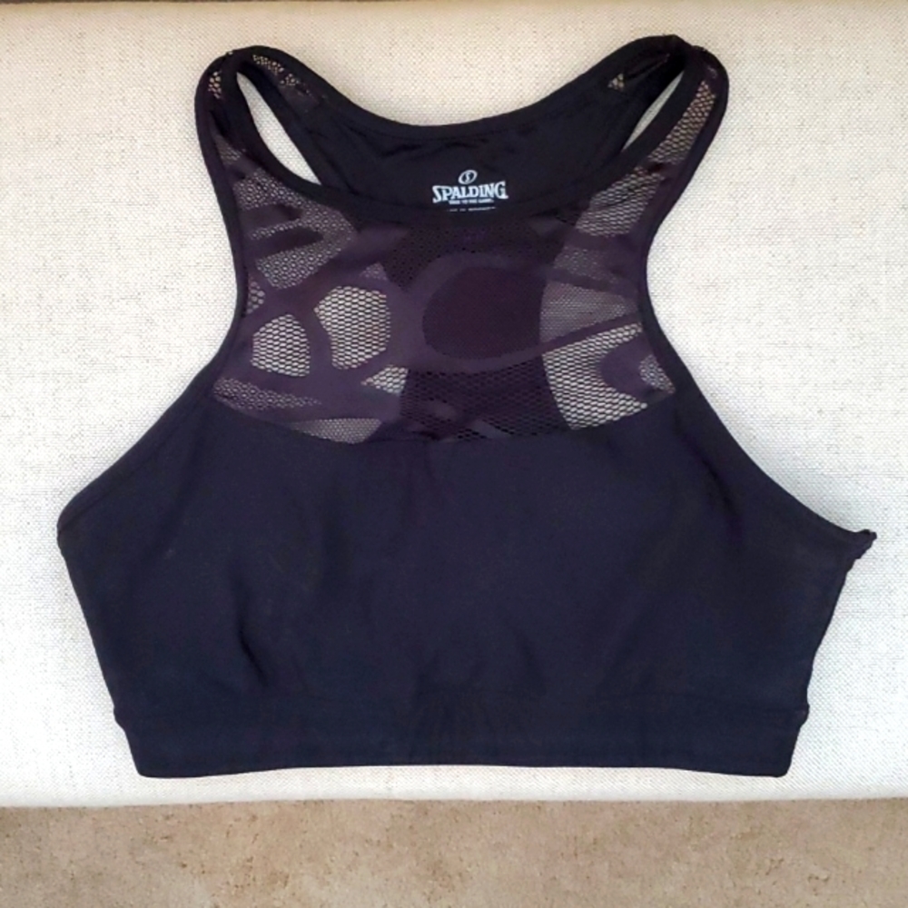 Spalding Black Workout Bra Top